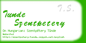 tunde szentpetery business card